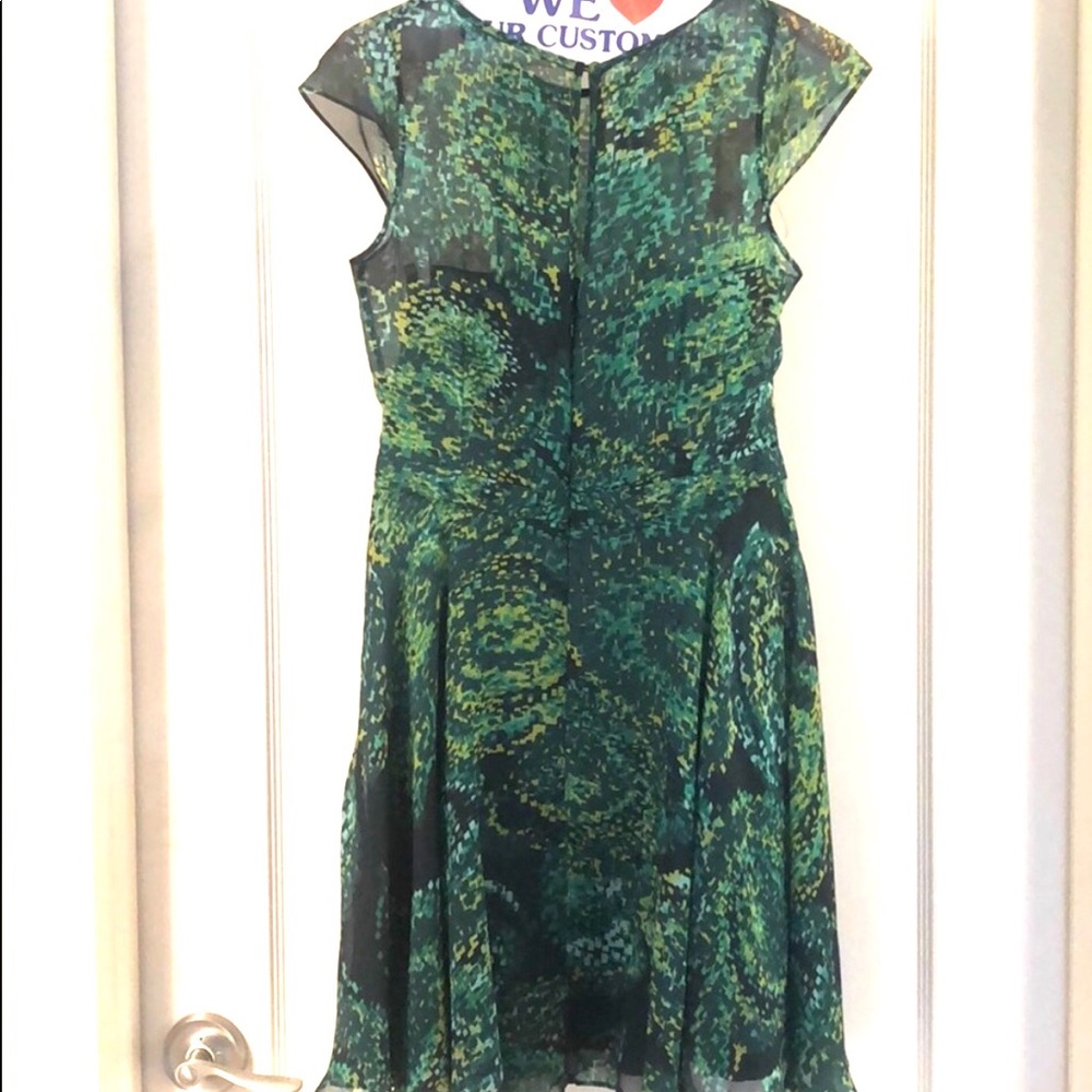 Dress up in Shoshanna green print cocktail dress - Picture 6 of 9